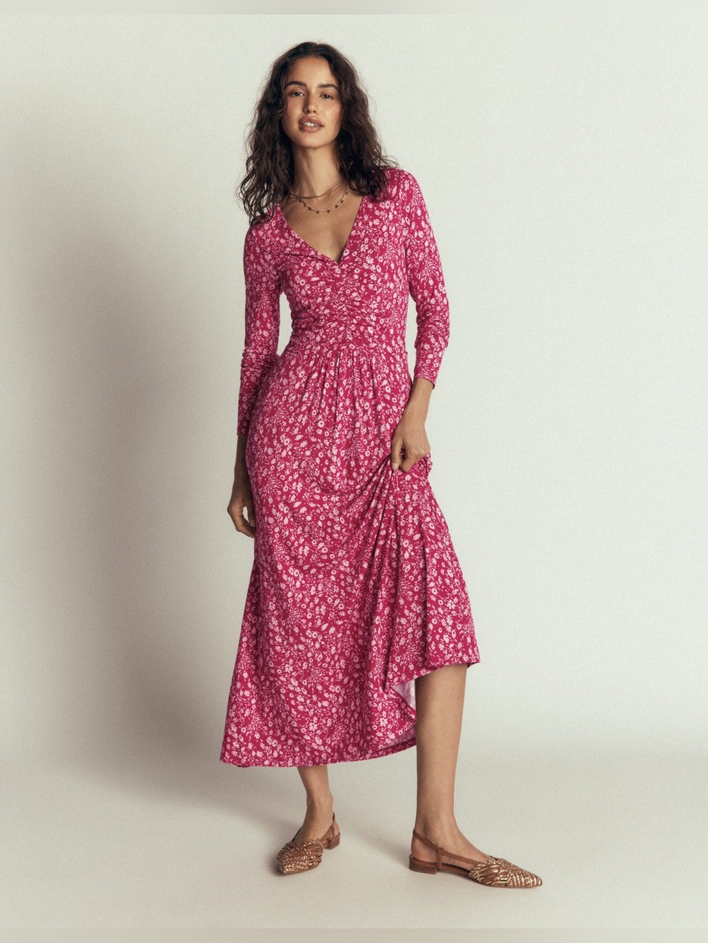 Boden Jasmine Ruched Jersey Dress